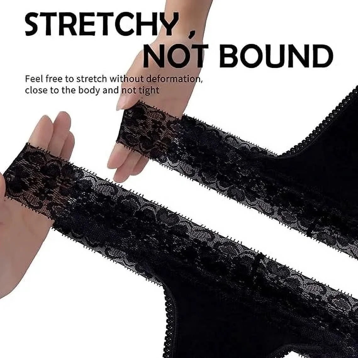 Women'S Lace Thongs, 10-Pack Low Rise No Show Stay-Put